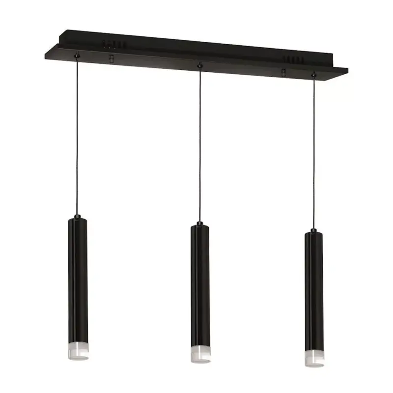 Kedvezményes ár CARBON függőlámpa 3X5W LED fekete cső IP20 Fém és akril modern minimalista stílus