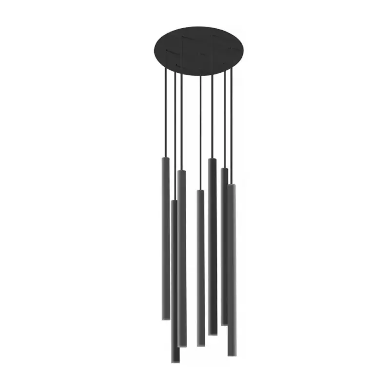 Kiárusítás LASER 8920 Nowodvorski mennyezeti lámpa fekete 7xD9 függő acél ⌀30 cm minimalista