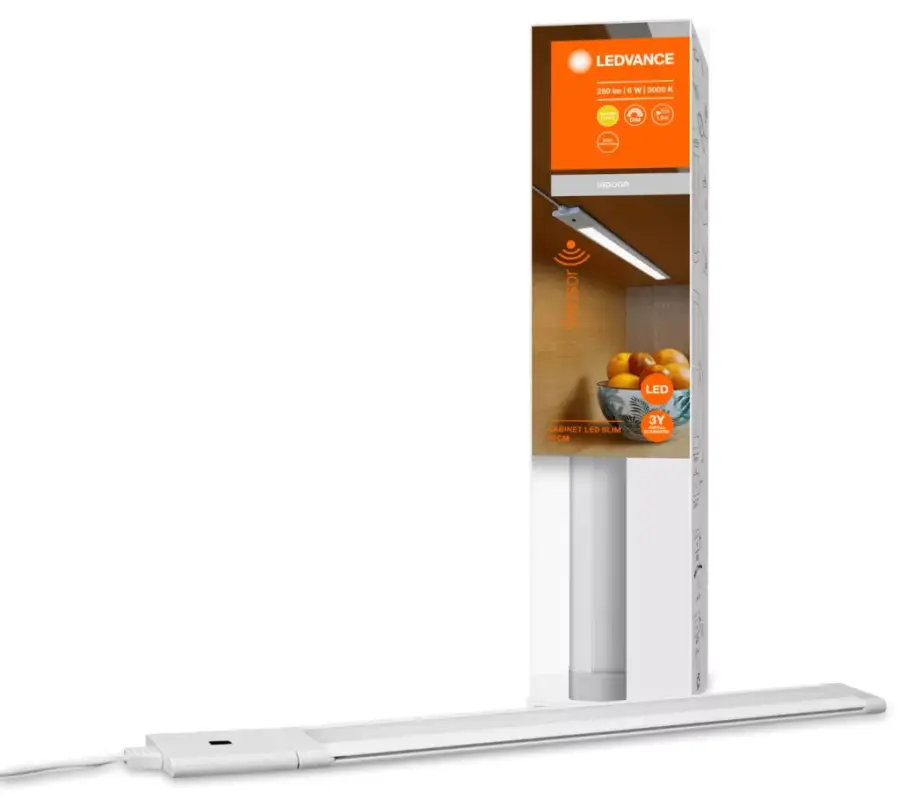 Kiárusítás LED SZEKRÉNY ALATT lámpa Szekrény SLIM hordozható BÚTOR shalag 30 cm 6W 250lm 3000K Meleg LEDVANCE