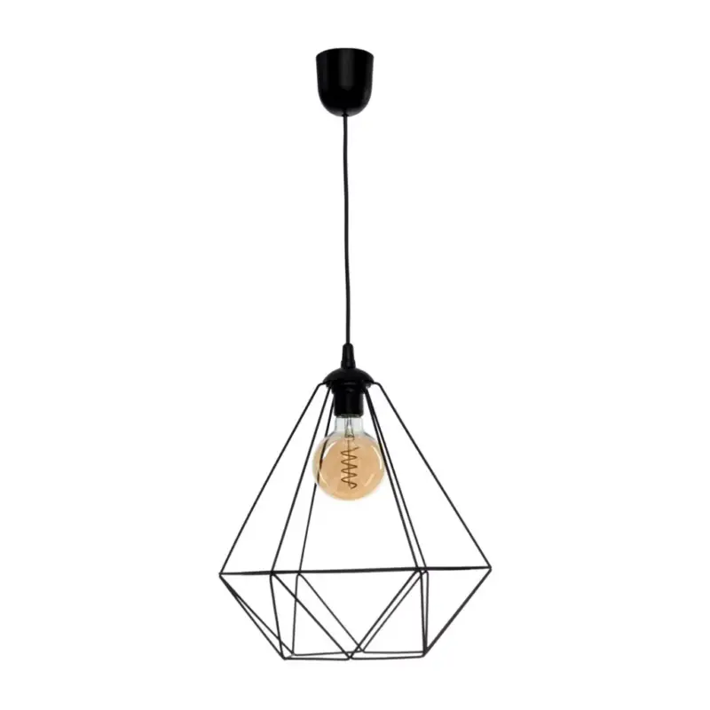 Függesztett lámpa KOSÁR 1xE27 geometriai forma loft fekete kosár gyémánt MLP7214 fém Kedvezményes ár