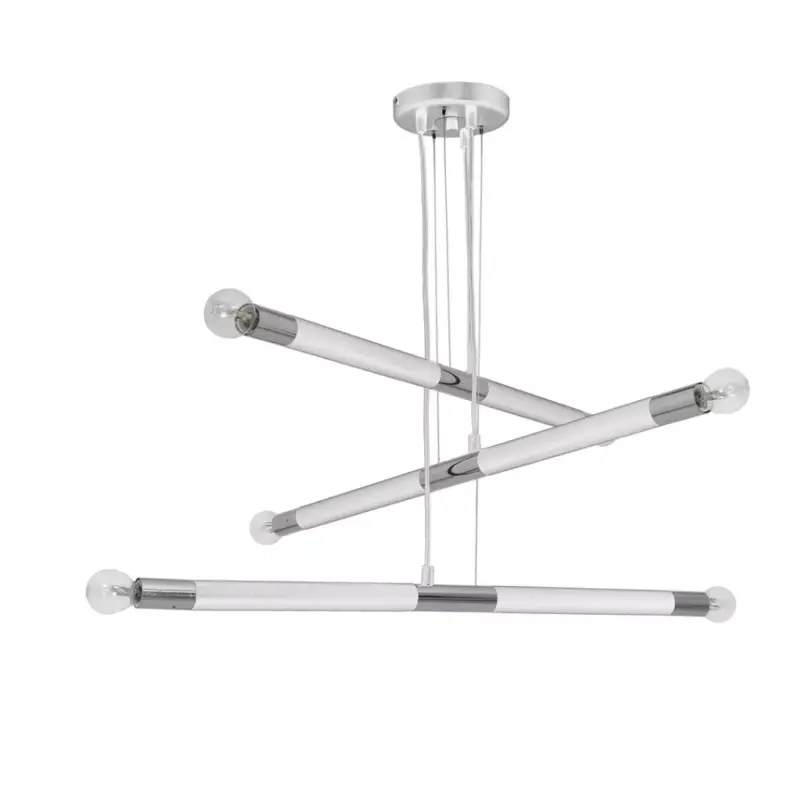 BASTONE függőlámpa 6xE14 Egyszerű, minimalista formájú fehér króm MLP6568 Milagro Metal Népszerű