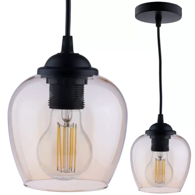 ZWIS függesztett lámpa, mézes üveg, LED-hez 1xE27 LUMILED Árengedmény