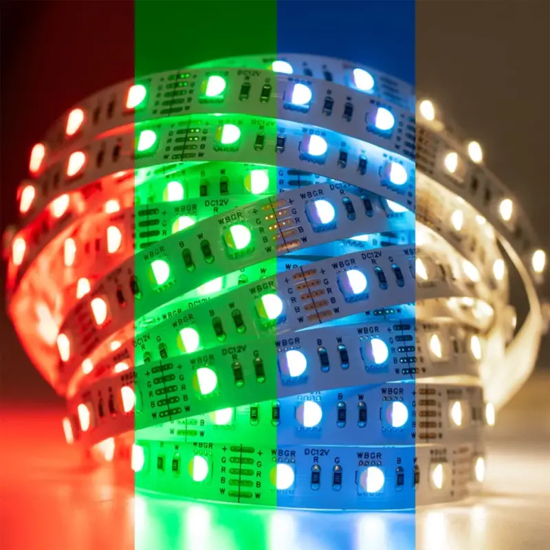 Biztonságos fizetés LED szalag 12V 72W 300LED 5050 RGB + Semleges egy diódában 12mm 5m
