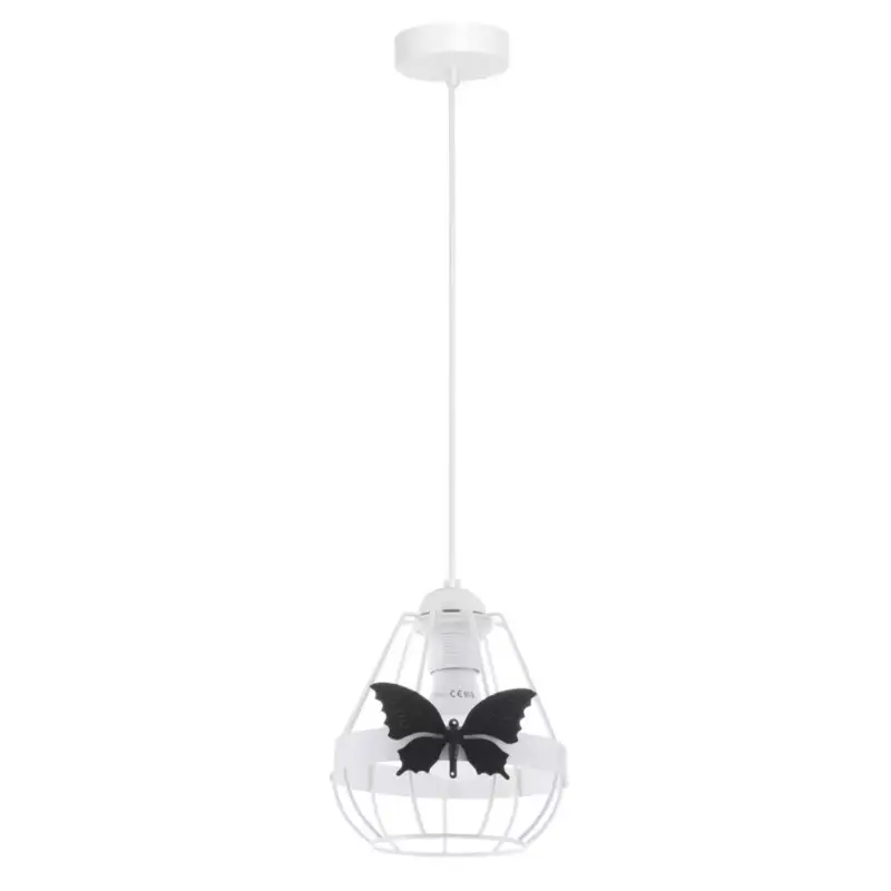 KAGO 1xE27 gyerek függő lámpa Black Butterfly White MLP4922 Milagro Metal Prémium