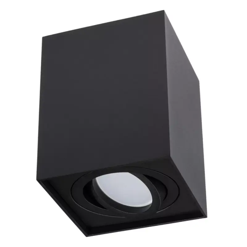 Felületre szerelhető HALOGÉN Spotcső rögzítő AMAT-L GU10 Négyzet Fekete 115mm LUMILED Újdonság