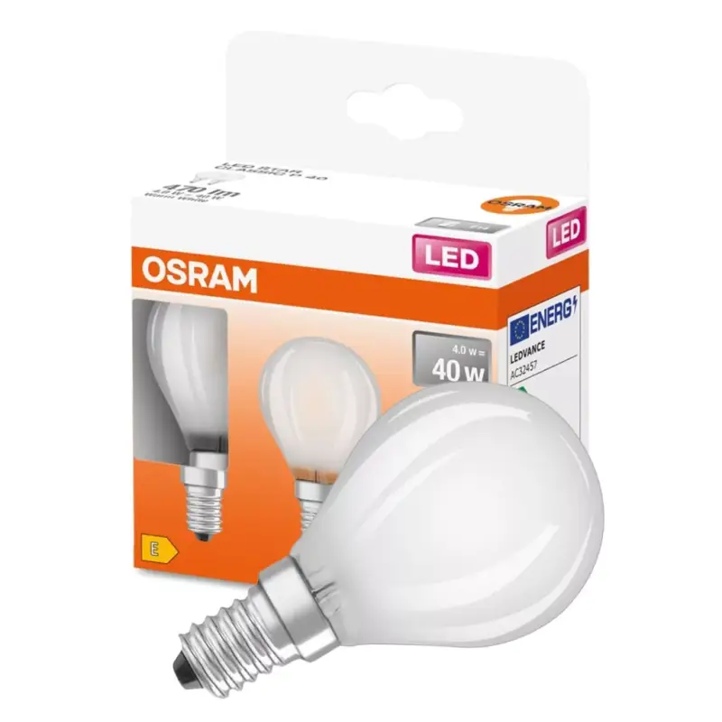 Gyors szállítás 2db LED izzó E14 P45 4W = 40W 470lm 2700K300° OSRAM