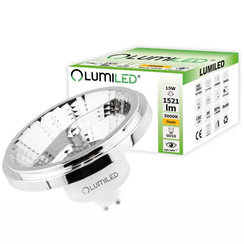 Biztonságos fizetés LED izzó GU10 ES111 15W = 100W 1521lm 3000K24°