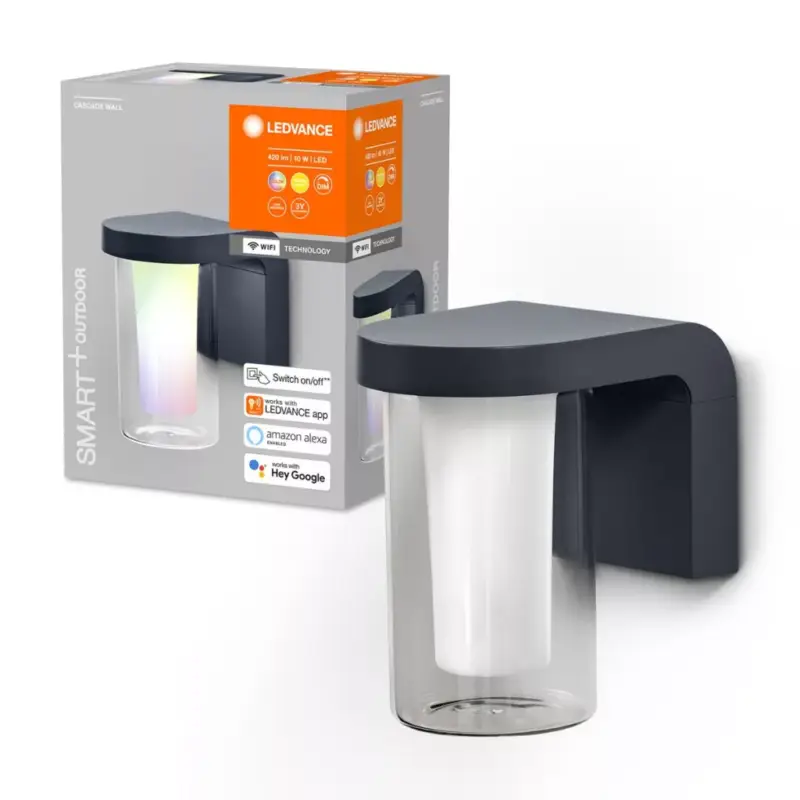 Biztonságos vásárlás LED homlokzati fali lámpa INTELLIGENS 10W 420 lm meleg fény szín + RGB SMART + WiFi CASCADE LEDVANCE