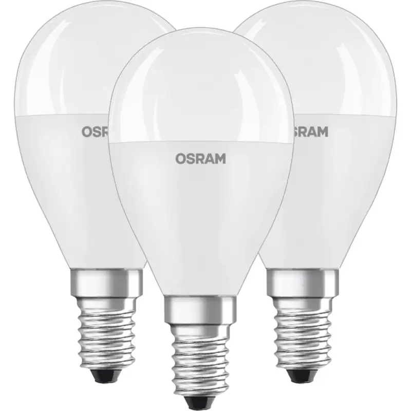 Utolsó esély 3db LED izzó Gömb E14 P45 7W = 60W 806lm 3000K 200° OSRAM