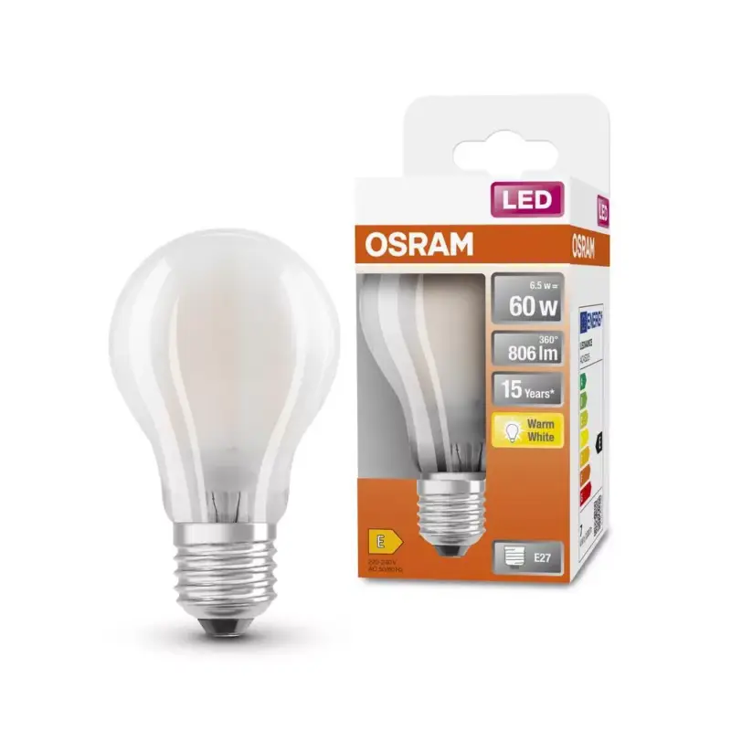 Utolsó esély LED izzó E27 A60 6.5W = 60W 806lm 2700K 300° OSRAM STAR