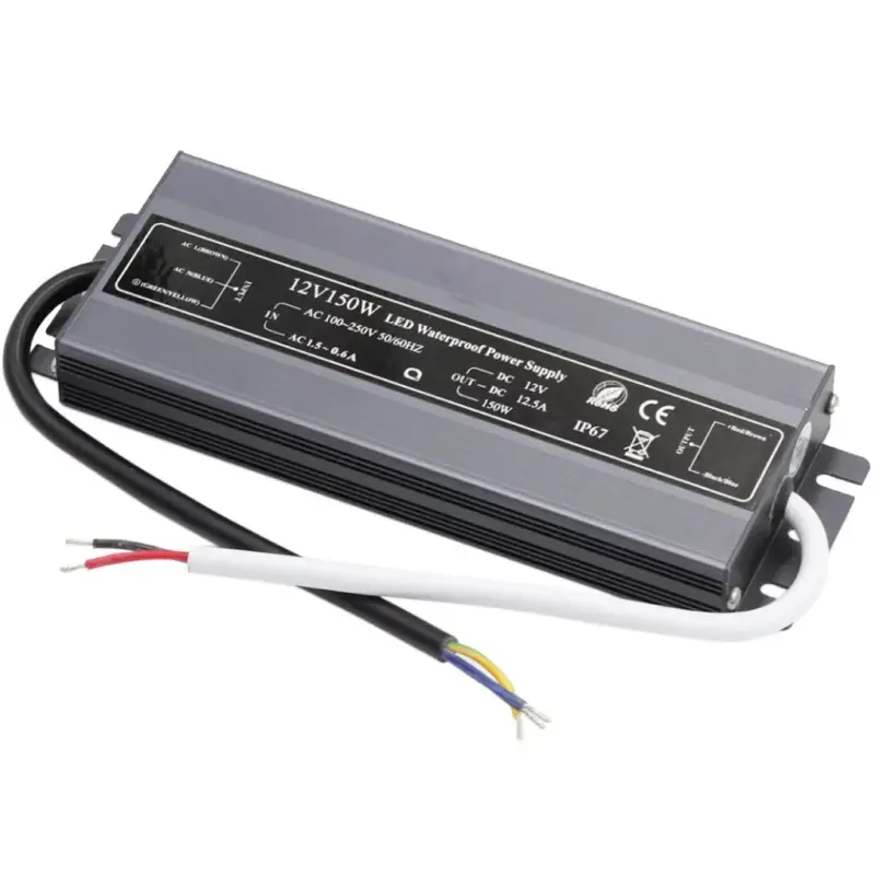 Vedd meg most Tápfeszültség LED szalagokhoz FESZÜLTSÉG 12V 150W 12.5A HERMETIC Vízálló IP67