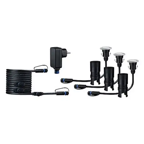 Vásárlói kedvenc Süllyesztett lámpa alapkészlete FLOOR MINI Plug & Shine LED 3x2.5W 24V IP67 Silver Paulmann