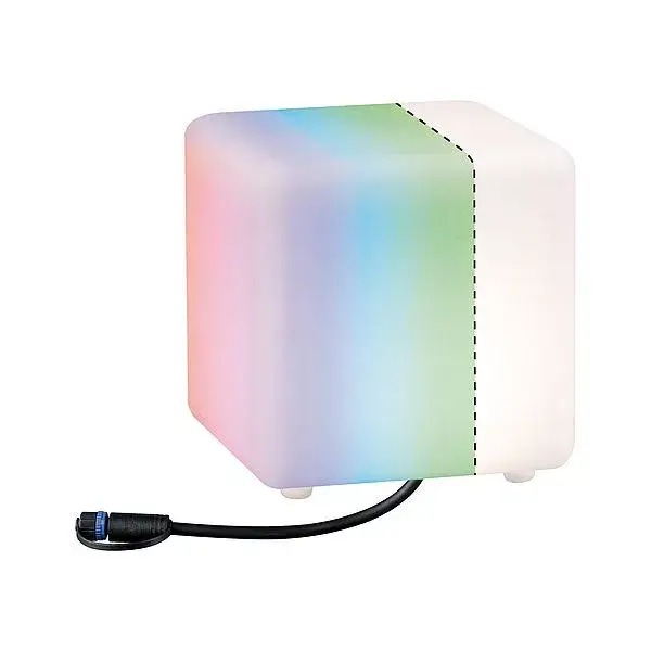 Azonnal elérhető Izzó Plug & Shine Cube LED 2.8W 24V IP67 RGBW ZigBee Cube 20cm Fehér Paulmann