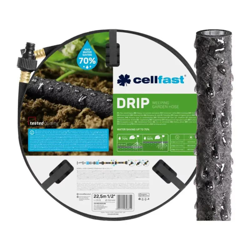 Kerti tömlő 22,5 m csepegtető izzasztó öntözés DRIP 1/2" CELLFAST Szuper akció