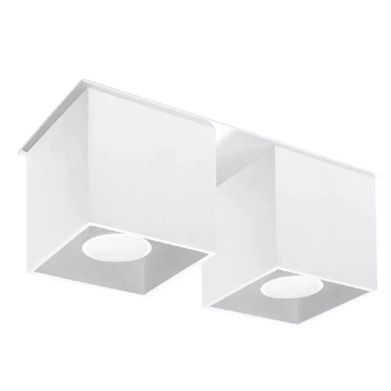 Felületre szerelhető lámpatest QUAD 2 2xGU10 halogén minimalista fehér SOLLUX Utolsó esély
