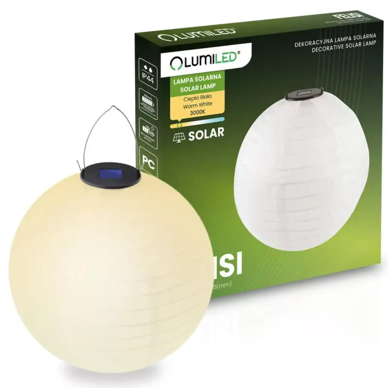 Szuper ajánlat LED napelemes kerti lámpa FELSI Origami Lantern 30cm LUMILED