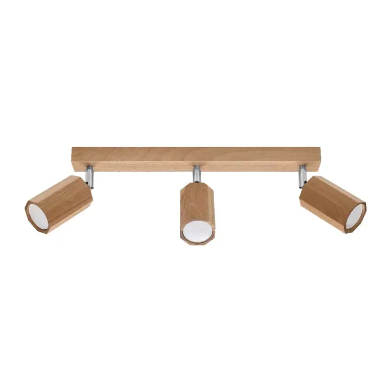 Nézd meg most ZEKE mennyezeti lámpa 3xGU10 Reflektor Halogén Fixture 45cm Tölgy SOLLUX