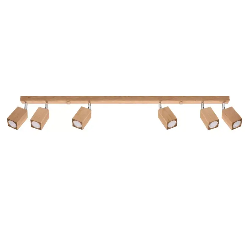 Árengedmény KEKE mennyezeti lámpa 6xGU10 spotlámpa halogén lámpatest 120cm tölgy SOLLUX