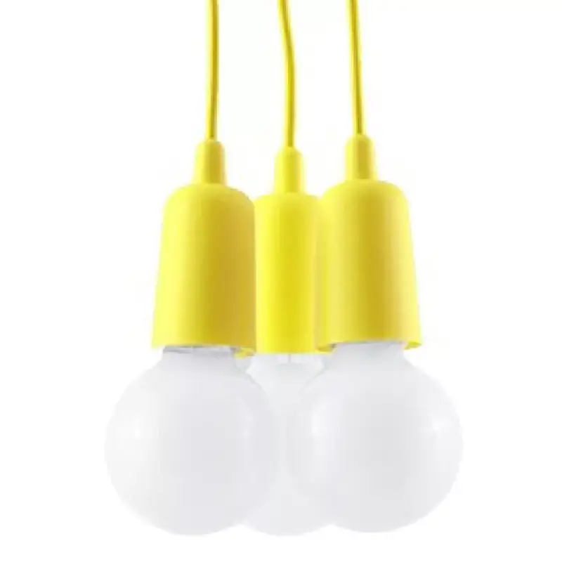 Expressz kézbesítés DIEGO 3xE27 LED függő mennyezeti lámpa sárga SOLLUX