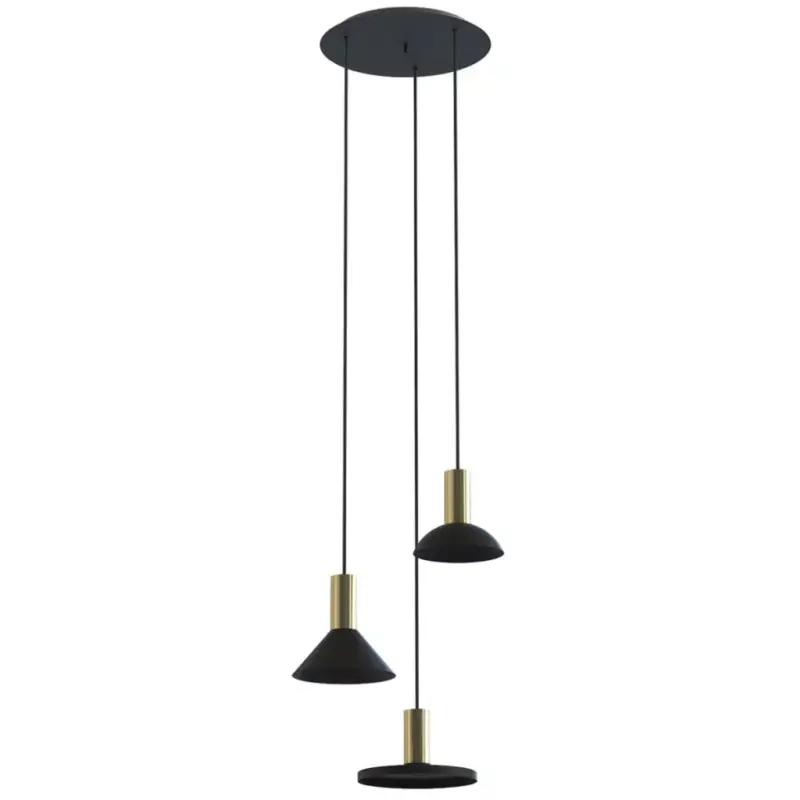 Újdonság HERMANOS III 8030 Nowodvorski mennyezeti lámpa fekete 3x GU10 függő Acél magasság 130 cm Modern