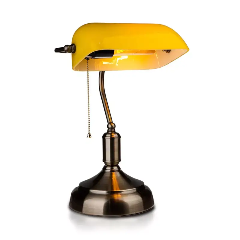 Bankár asztali lámpa E27 Old Gold Yellow lámpaernyő VT-7151 V-TAC Bestseller