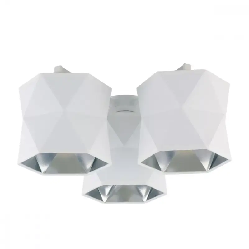Korlátozott ajánlat SIRO WHITE csillár mennyezeti lámpa fehér és ezüst modern geometrikus 3xE27 3248 TK világítás