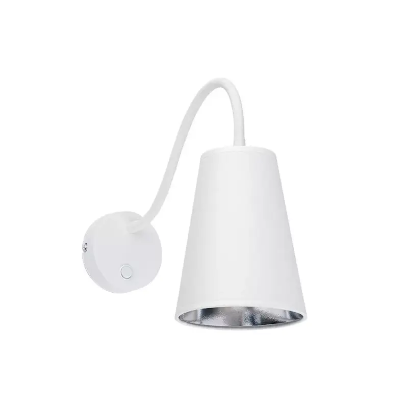 Expressz kézbesítés WIRE SILVER Flexibilis karú fali lámpa fehér és ezüst Modern E27 3240 TK világítás