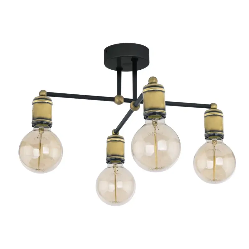 Szuper ajánlat RETRO mennyezeti lámpa csillár fekete patina retro stílusú 4xE27 1904 TK világítás