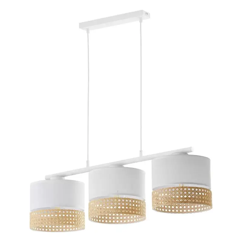 PAGLIA WHITE függesztett mennyezeti lámpa Rattan csillár fehér Boho stílus 3xE27 6532 TK világítás Exkluzív ajánlat