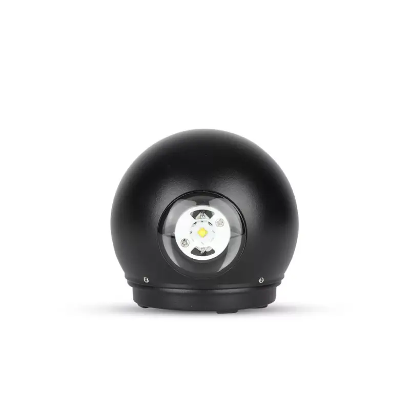 LED fali lámpa 6W 3000K IP65 felső/alsó gömb fekete VT-836 V-TAC Kedvezményes ár