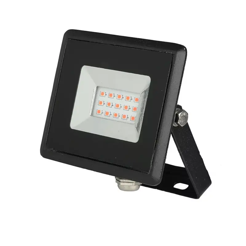 Szezonális akció LED reflektor 10W 850lm IP65 fekete piros fény SMD VT-4011-C V-TAC