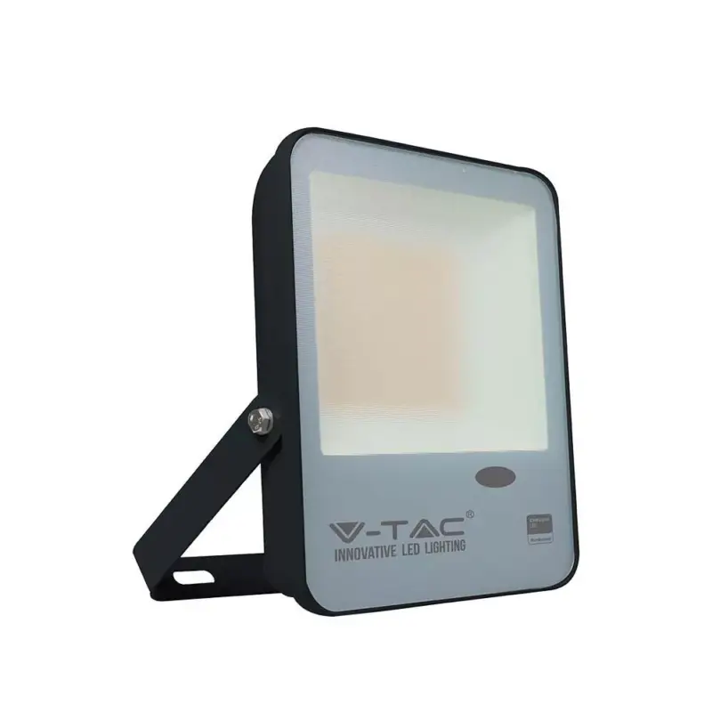 LED reflektor 50W 5000lm 3000K IP65 Fekete alkonyérzékelővel Samsung Chip VT-57 V-TAC Ne maradj le