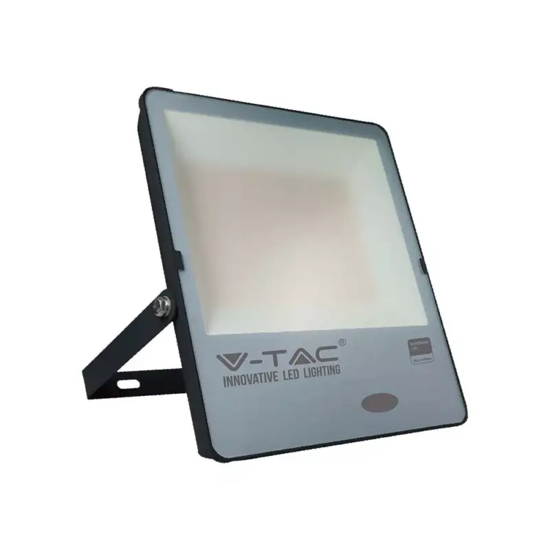 LED reflektor 150W 15000lm 3000K IP65 Fekete alkonyérzékelővel Samsung Chip VT-167 V-TAC Legkelendőbb
