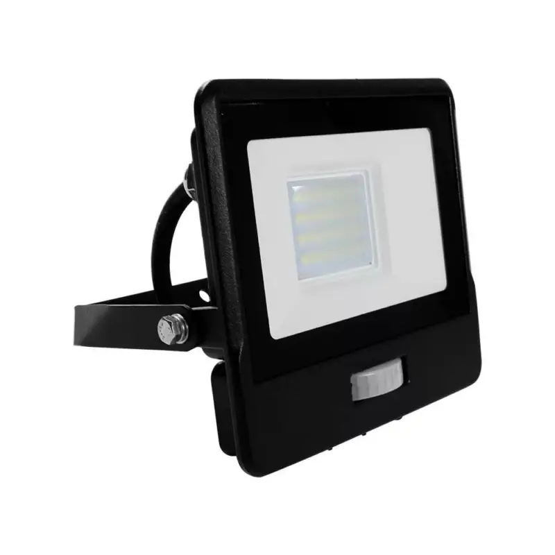 Ajánlat LED reflektor 20W 1510lm 4000K IP65 Fekete mozgásérzékelővel és CUT-OFF funkcióval Samsung Chip VT-128S-1-B V-TAC