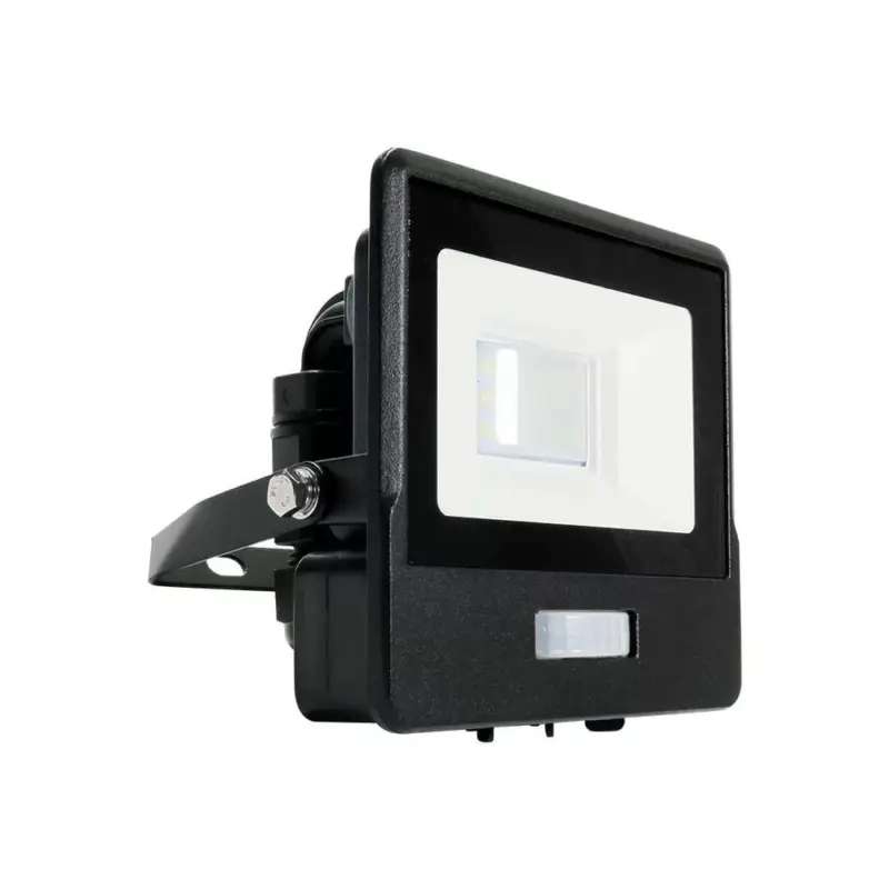 Korlátozott ajánlat LED reflektor 10W 735lm 6500K IP65 Fekete tompa, mozgásérzékelővel és CUT-OFF funkcióval Samsung Chip VT-118S-B V-TAC