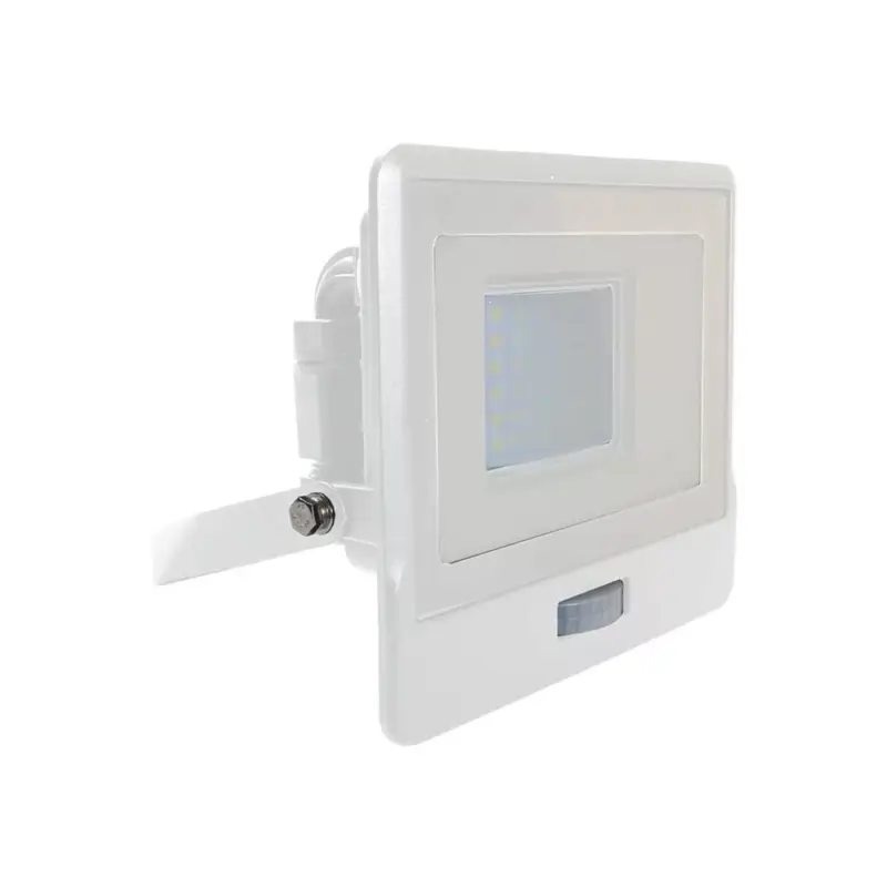 Ne maradj le LED reflektor 30W 2340lm 4000K IP65 fehér tompa, mozgásérzékelővel és CUT-OFF funkcióval Samsung Chip VT-138S-W V-TAC