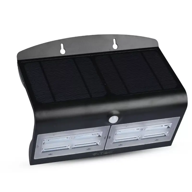 LED 7W napelemes fali lámpa 4000K mozgásérzékelővel fekete VT-767 V-TAC Nézd meg most