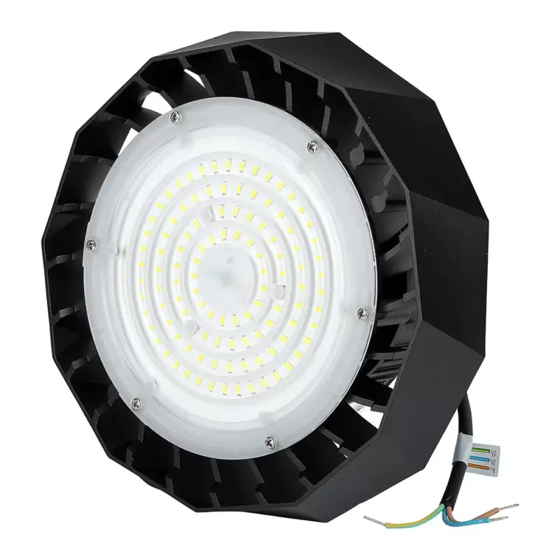 Biztonságos vásárlás High-Bay LED lámpatest 100W 4000K SAMSUNG tápegységgel Fekete 90'D VT-9-105 V-TAC - 5 év garancia