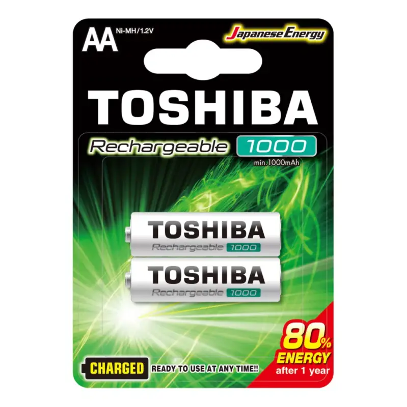 Újratölthető elemek TOSHIBA HASZNÁLATRA KÉSZ AA 1,2V 1000MAH buborékfólia 2 db Expressz kézbesítés
