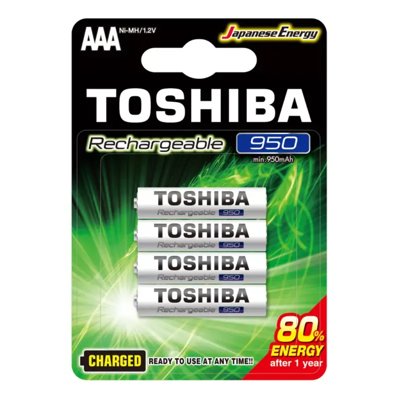Újratölthető elemek TOSHIBA HASZNÁLATRA KÉSZ AAA 1,2V 950MAH buborékfólia 4 db Azonnali szállítás