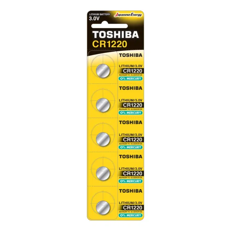 TOSHIBA speciális akkumulátorok Lithium CR 1220 3V buborékfólia 5 db Ne maradj le