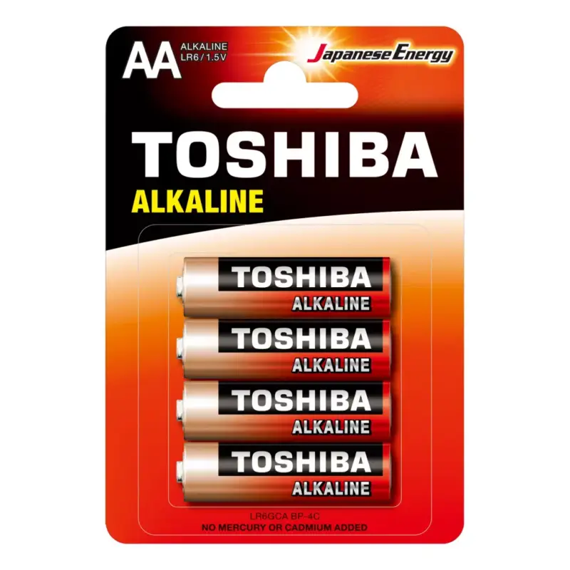 Expressz szállítás TOSHIBA RED ALKALINE LR6 AA 1,5 V alkáli elemek buborékcsomagolás 4 darab