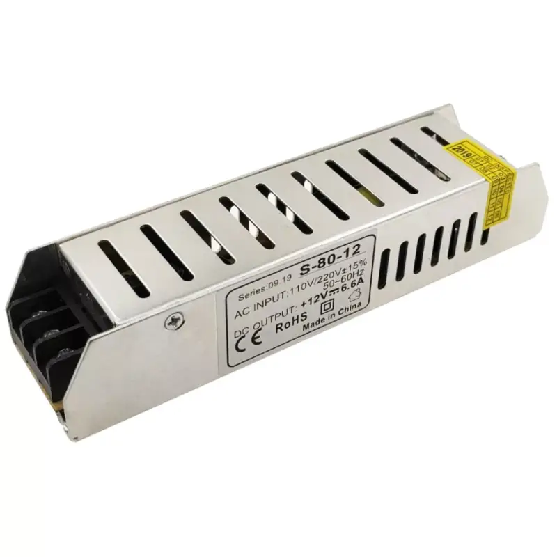 Árcsökkenés Állandó feszültségű moduláris tápegység 80W 6,6A 12V DC PFC SLIM LED