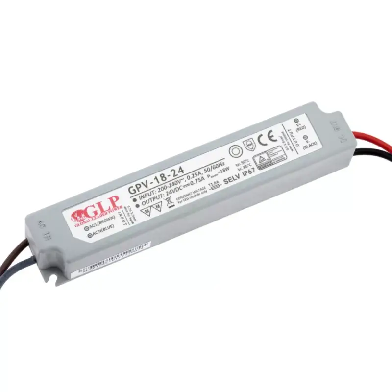 Azonnal elérhető FESZÜLTSÉG LED tápegység 24V 18W 0.75A GPV-18-24 IP67 HERMETIC