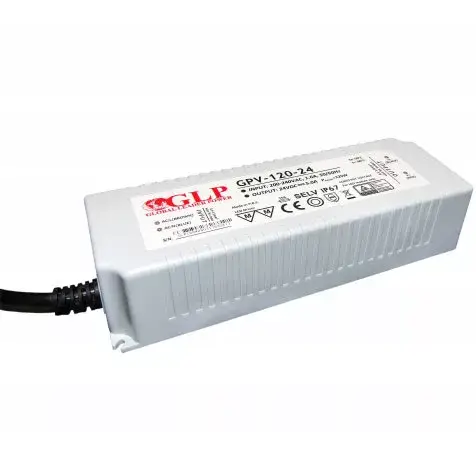 Állandó feszültségű LED táp GPV-120W 24V/5A hermetikus feszültség IP67 vízálló Expressz kézbesítés