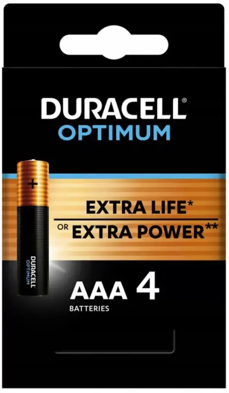 Nézd meg most DURACELL OPTIMUM AAA LR3 alkáli elemek 4 db
