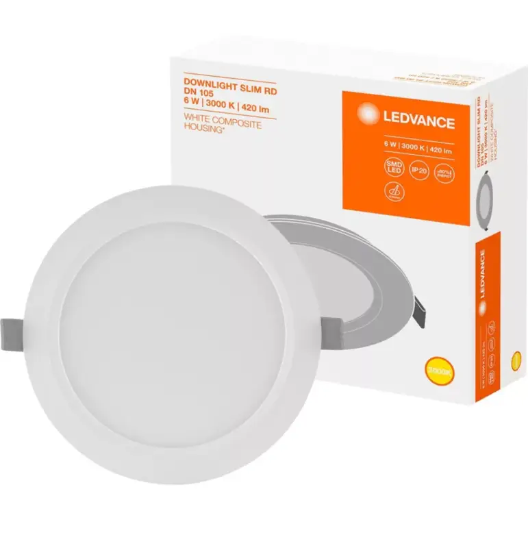 Süllyesztett süllyesztett LED panel 6W 3000K DOWNLIGHT Slim DN105 LEDVANCE kerek Újdonság