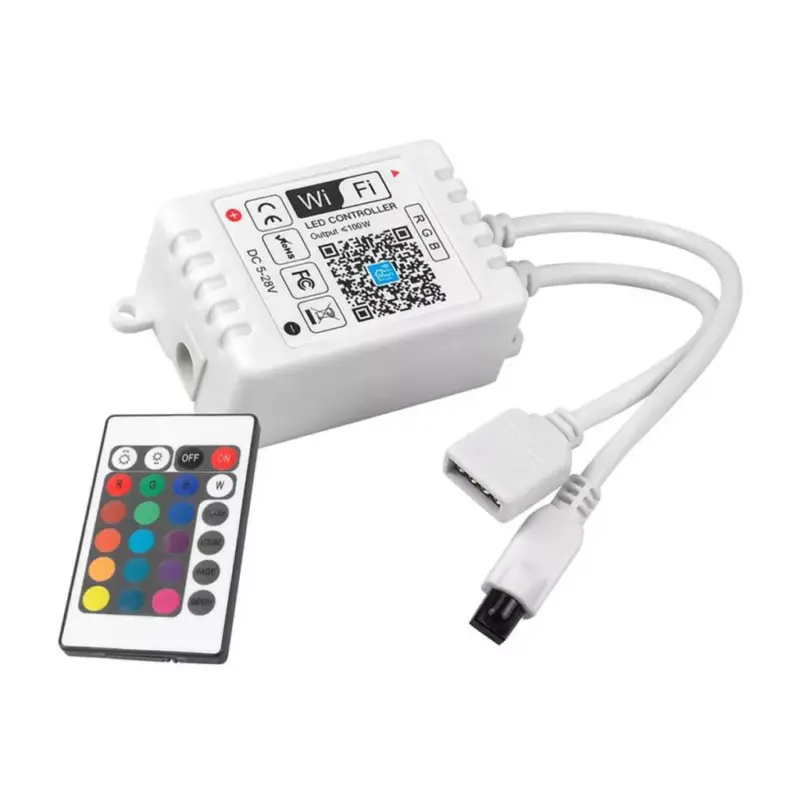 Szezonális akció RGB WiFi LED vezérlő ALEXA IR24 Távirányító 8A 96W Ecolight
