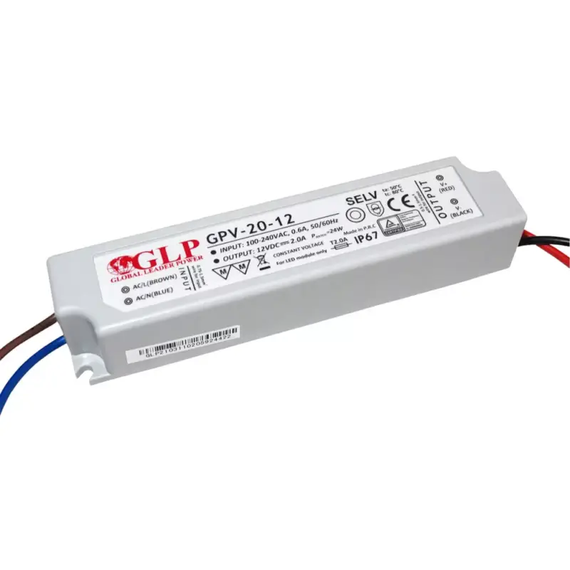 Újdonság Hermetikus feszültségű LED tápegység GPV 20-12 IP67 2A 24W 12V GLP