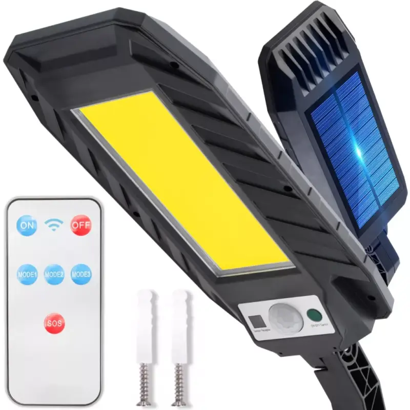 Biztonságos fizetés Utcai lámpa LED napelemes lámpa 10W IP65 mozgásérzékelő + Konzol + Távirányító